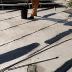 Close-up of the Bryanston roof slab surface painted with protective coating for durability and weather resistance.