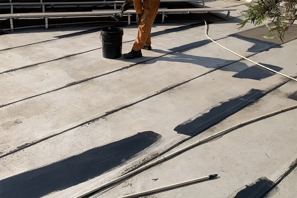 Solar panel roof waterproofing Bryanston around parapet walls and rooftop service areas