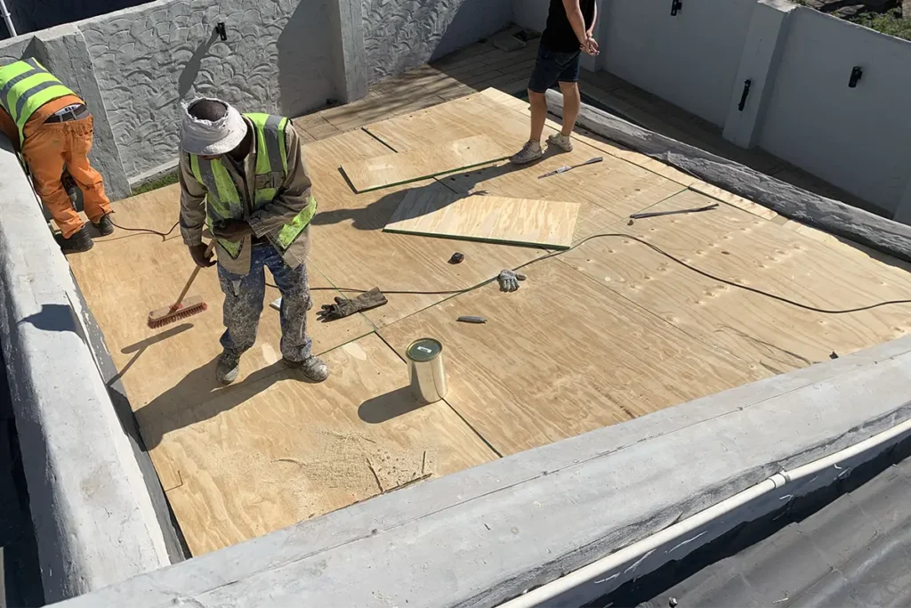 boarded roof waterproofing Roodepoort chipboard installation flat roof