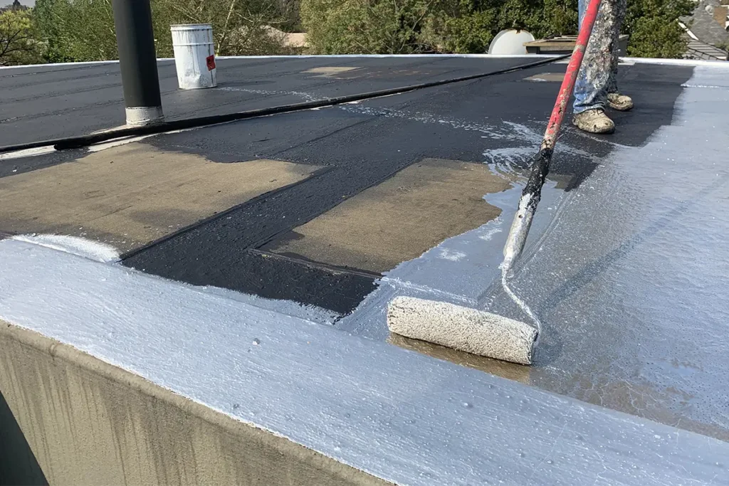 flat roof waterproofing Parktown North roller application of protective coating