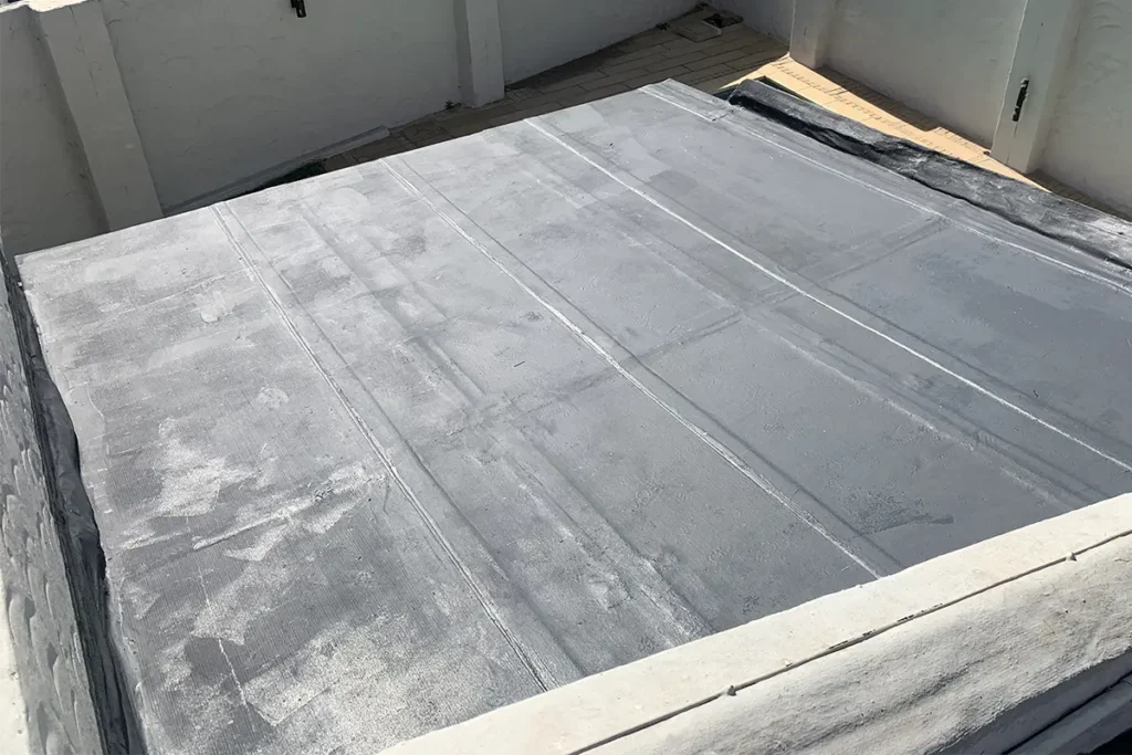 flat roof waterproofing Roodepoort completed surface wide view