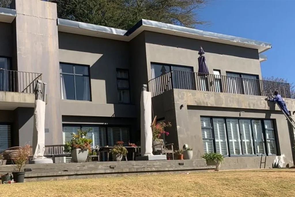 Exterior wall waterproofing Westcliff full house before repair showing cracked exterior walls