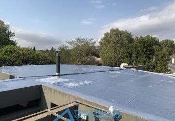 Completed flat roof waterproofing by TM Waterproofing at Parktown North, showing a clean, sealed, and durable surface finish.