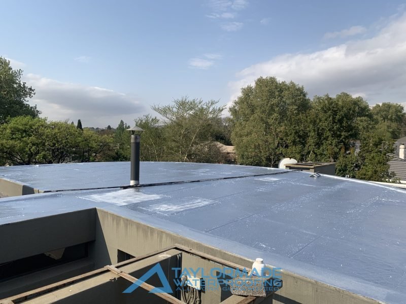 Completed flat roof waterproofing by TM Waterproofing at Parktown North, showing a clean, sealed, and durable surface finish.